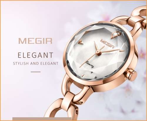 **Megir 4173  - Ladies Dainty Feminine Serious Small ROSE GOLD Watch**