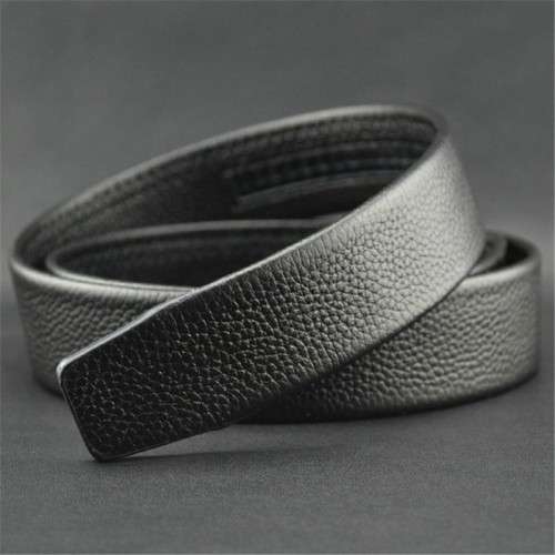 ** Men *  Quality Black/Silver Buckle Black Leather Automatic Waist Belt