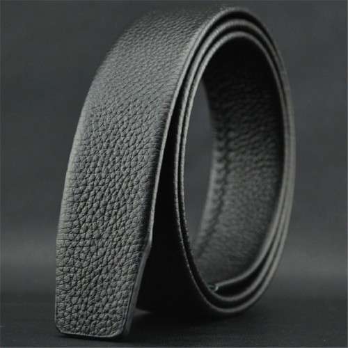 ** Men *  Quality Black/Silver Buckle Black Leather Automatic Waist Belt