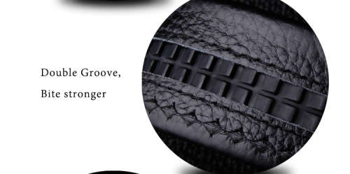 ** Men *  Quality Black/Silver Buckle Black Leather Automatic Waist Belt