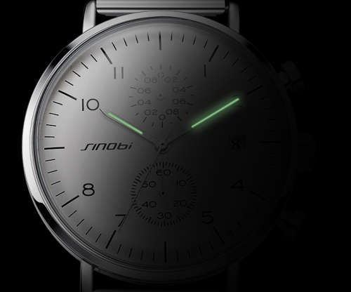 -***NEW SINOBI  CHRONOGRAPH~MULTIFUNCTION~ MILANESE STRAP WATCH*