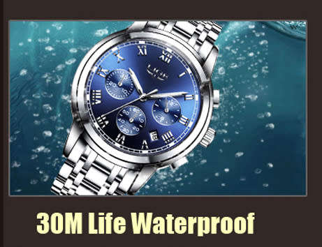 *CLASSIC- Relogio Masculion LIGE 9810* Top Luxury*FULL Steel*6 Hands* Chronograph Watch*FULL HOUSE!