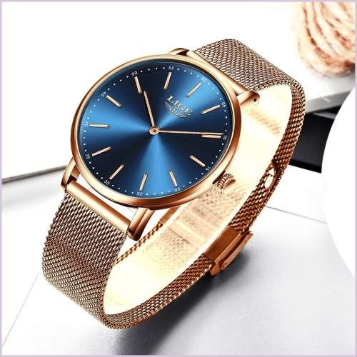 ** CLASSIC - Ladies~ Modern Trendy * BIG DIAL* LIGE 9895- Luxury All Steel *FREE SHIPPING*