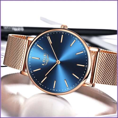 ** CLASSIC - Ladies~ Modern Trendy * BIG DIAL* LIGE 9895- Luxury All Steel *FREE SHIPPING*