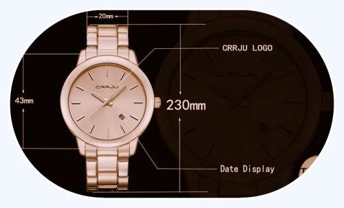 -Free Shipping : ~CCRJU* SOLID BUILT BIG DIAL WATCH~ ROSE GOLD