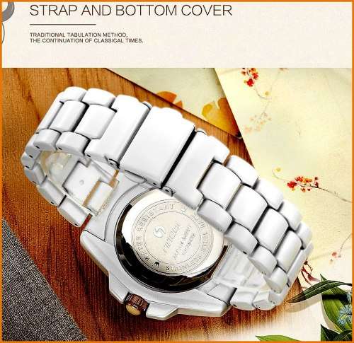 -***$59* --***LADIES **SWAROVSKI CRYSTAL ENCRUSTED ~SINOBI~GOLD/WHITE  QUARTZ Watch -