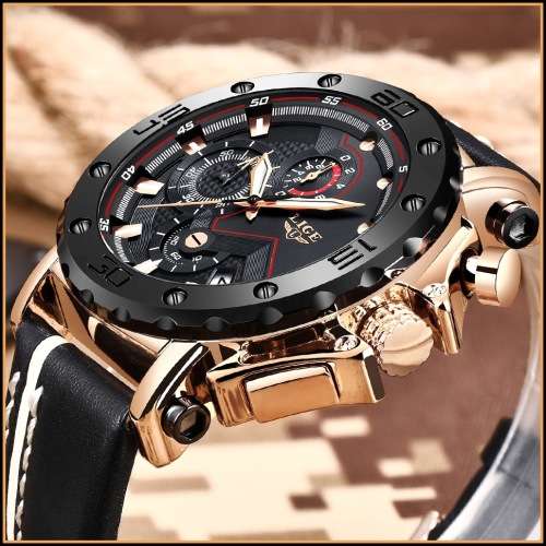** $89**  Relogio Masculion* DEEP DISH* LIGE 9899 Top Luxury *6 Hands* Chronograph Watch Men*