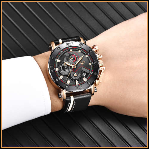 ** $89**  Relogio Masculion* DEEP DISH* LIGE 9899 Top Luxury *6 Hands* Chronograph Watch Men*