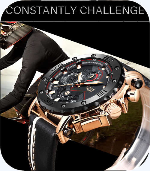 ** $89**  Relogio Masculion* DEEP DISH* LIGE 9899 Top Luxury *6 Hands* Chronograph Watch Men*