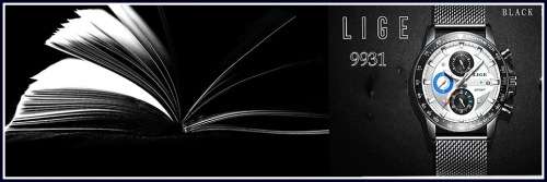** -SPORT*  Relogio Masculion LIGE 9931-*Top Luxury  Steel *6 Hands* Chronograph Watch Men