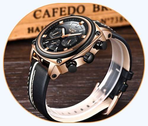 **   Relogio Masculion LIGE 9941 Top Luxury *6 Hands* Chronograph Watch Men*