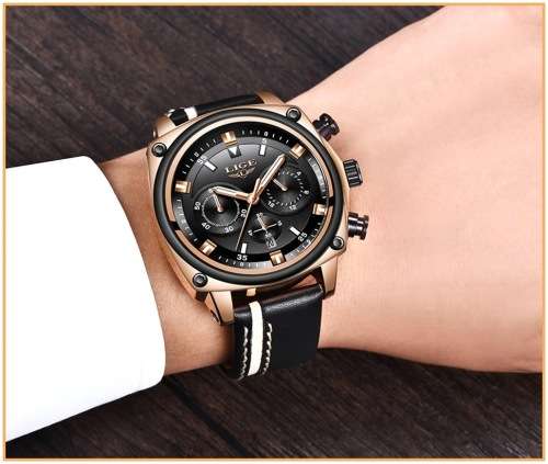 **   Relogio Masculion LIGE 9941 Top Luxury *6 Hands* Chronograph Watch Men*