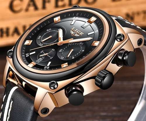 **   Relogio Masculion LIGE 9941 Top Luxury *6 Hands* Chronograph Watch Men*