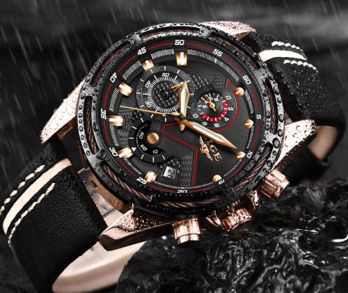 **   Relogio Masculion LIGE 9882 Top Luxury *6 Hands* Chronograph Watch Men*