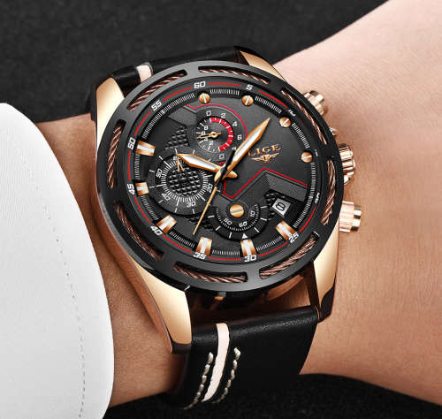 **   Relogio Masculion LIGE 9882 Top Luxury *6 Hands* Chronograph Watch Men*