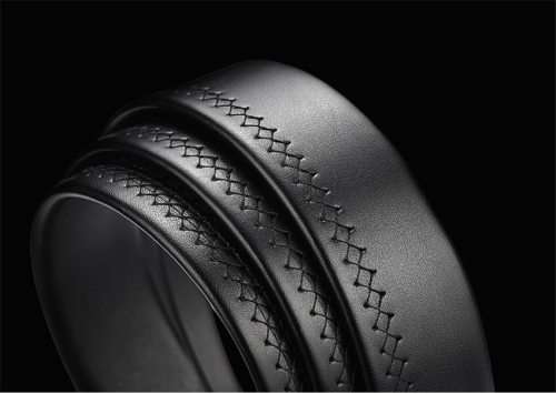 *Men * Designer Black Buckle Black Leather Automatic Waist Belt+ Ladies Leather Belt(Gift )