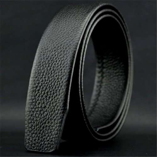 *Men * Designer Black Buckle Black Leather Automatic Waist Belt+ Ladies Leather Belt(Gift )