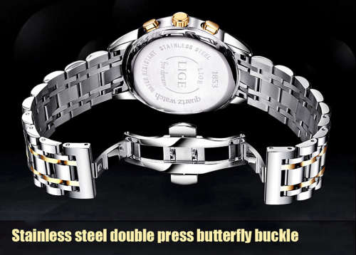 ** CLASSIC -  Relogio Masculion LIGE 9839 Top Luxury All Steel *6 Hands* Chronograph Watch Men