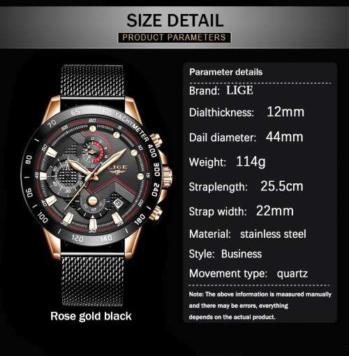 FREE SHIPPING**-SPORT* TOP BRAND  LIGE 9929-* Luxury FULL Steel *6 Hands* Chronograph Watch Men