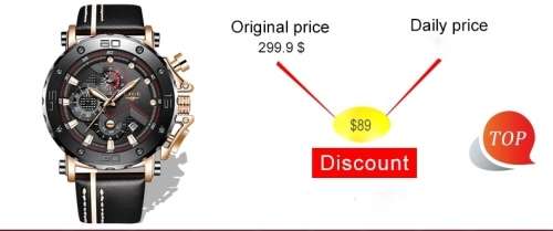 ** $89**  Relogio Masculion* DEEP DISH* LIGE 9899 Top Luxury *6 Hands* Chronograph Watch Men*