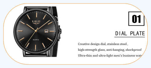 ** CLASSIC ~ Modern Trendy * BIG DIAL* LIGE 9912- Top Luxury All Steel *BOX,BOOK & PAPERS!