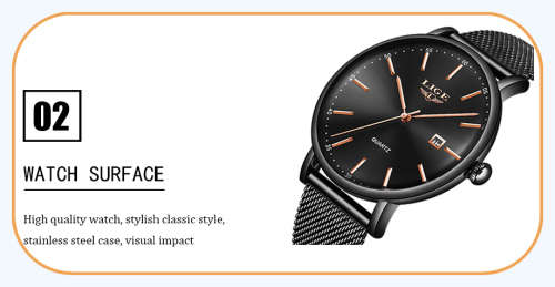 ** CLASSIC ~ Modern Trendy * BIG DIAL* LIGE 9912- Top Luxury All Steel *BOX,BOOK & PAPERS!