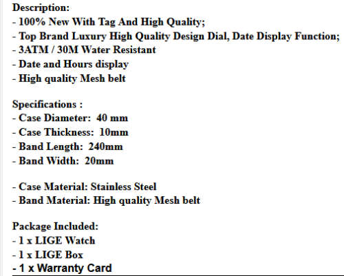 ** LIGE 9938-*COLOR BURST! Vision Sensation with Quality!