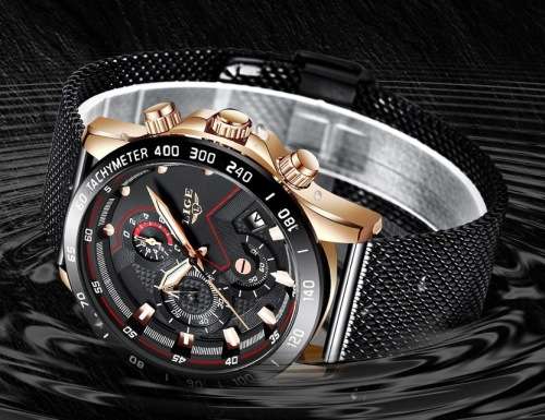 FREE SHIPPING**-SPORT* TOP BRAND  LIGE 9929-* Luxury FULL Steel *6 Hands* Chronograph Watch Men