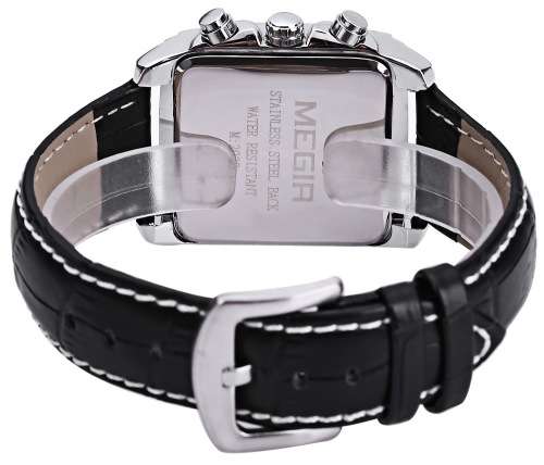 * Megir Brand Top Watch(2028)* Genuine  Leather Men Quartz Wristwatch CHRONOGRAPH*6 Hands*