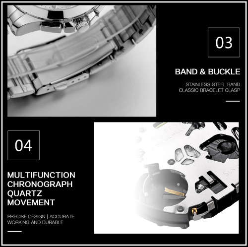 Megir 5006L  -Quality Ladies Solid Sturdy Chronograph Watch * Rose Gold ~ 6 Hands