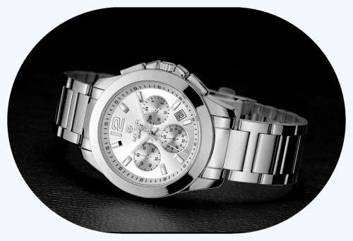 Megir 5006L  -Quality Ladies Solid Sturdy Chronograph Watch * Silver~ 6 Hands
