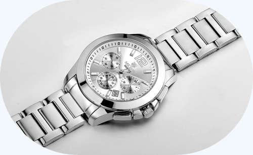 Megir 5006L  -Quality Ladies Solid Sturdy Chronograph Watch * Silver~ 6 Hands