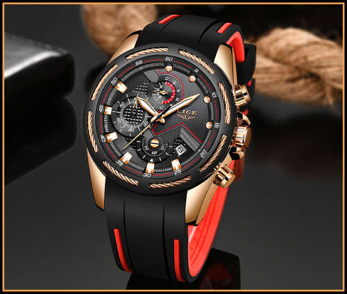 ** -SPORT*  LIGE 9957-* Luxury Visual Impact *6 Hands* Chronograph Watch Men -FREE SHIPPING *