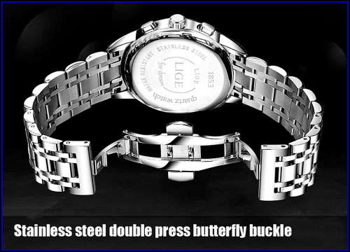 ** CLASSIC -  Relogio Masculion LIGE 9810 Top Luxury FULL Steel *6 Hands* Chronograph Watch Men