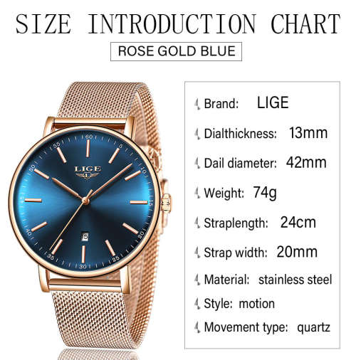 ** CLASSIC - Slimline Ladies Modern Trendy * BIG DIAL* LIGE 9908- Top Luxury All Steel *FULL HOUSE!