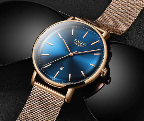 ** CLASSIC - Slimline Ladies Modern Trendy * BIG DIAL* LIGE 9908- Top Luxury All Steel *FULL HOUSE!