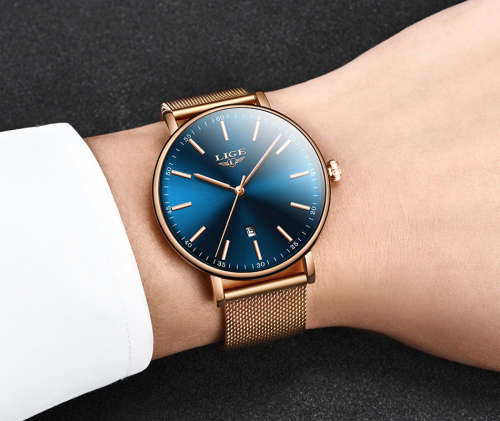 ** CLASSIC - Slimline Ladies Modern Trendy * BIG DIAL* LIGE 9908- Top Luxury All Steel *FULL HOUSE!