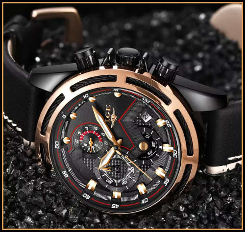 **   Relogio Masculion LIGE 9882 Top Luxury *6 Hands* Chronograph Watch Men*