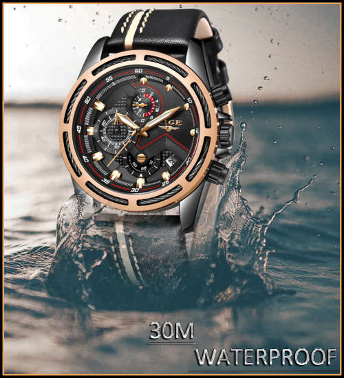 **   Relogio Masculion LIGE 9882 Top Luxury *6 Hands* Chronograph Watch Men*