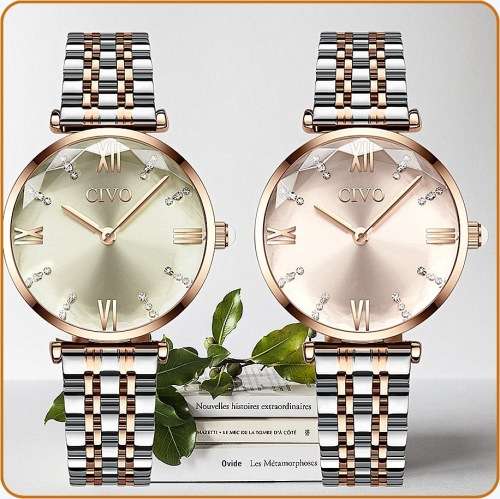 Civo *8059C* Ladies Top Luxury FULL Steel Quality Watch **Silver Dial **