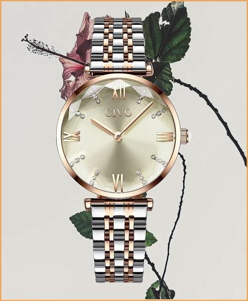 Civo *8059C* Ladies Top Luxury FULL Steel Quality Watch **Silver Dial **