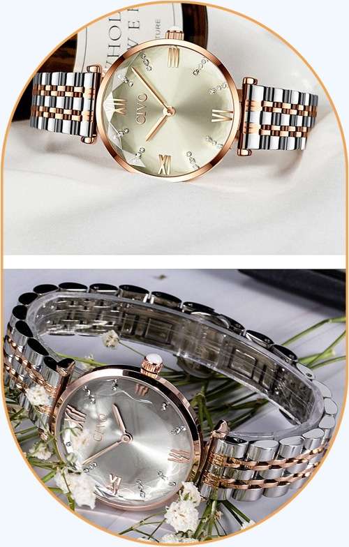Civo *8059C* Ladies Top Luxury FULL Steel Quality Watch **Silver Dial **