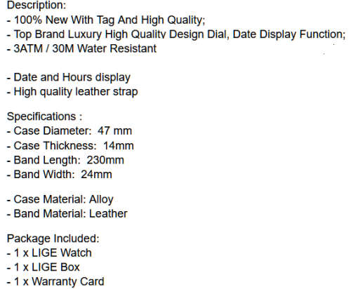 ** CLASSIC -  Relogio Masculion* DEEP DISH* LIGE 9856  Top Luxury *6 Hands* Chronograph Watch Men*