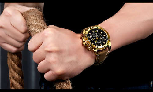 *** Megir (2094G)  Brand** Top Watch* New Style  Big Luxury Men Quartz Watch CHRONOGRAPH * 6 HANDS *