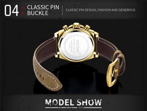 *** Megir (2094G)  Brand** Top Watch* New Style  Big Luxury Men Quartz Watch CHRONOGRAPH * 6 HANDS *