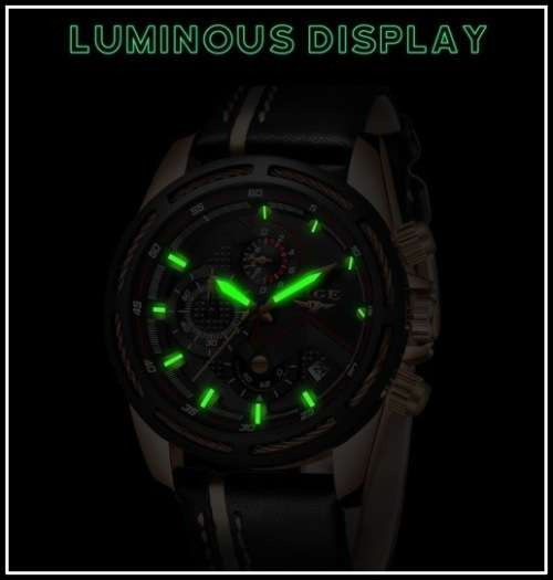 *LIGE 9882 Top Luxury *6 Hands* Chronograph Watch Men*FULL HOUSE