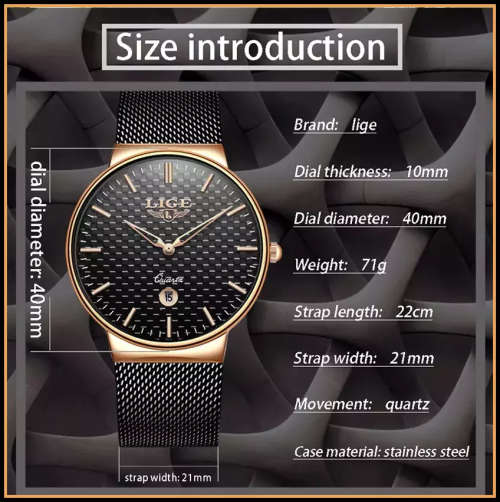 ** LIGE 9867 -*CELEBRITIES CHOICE ! Ladies Quality Watch!* Do not RUST or FADE **