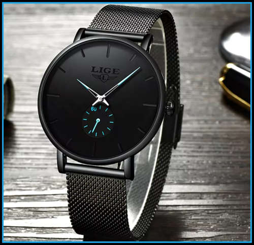 *LIGE 9915 Slimline Simple Watch Men Quartz Clock with Quality!* Will not Fade or Rust