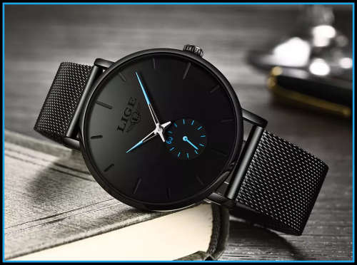 *LIGE 9915 Slimline Simple Watch Men Quartz Clock with Quality!* Will not Fade or Rust