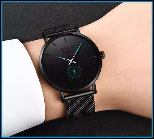 *LIGE 9915 Slimline Simple Watch Men Quartz Clock with Quality!* Will not Fade or Rust